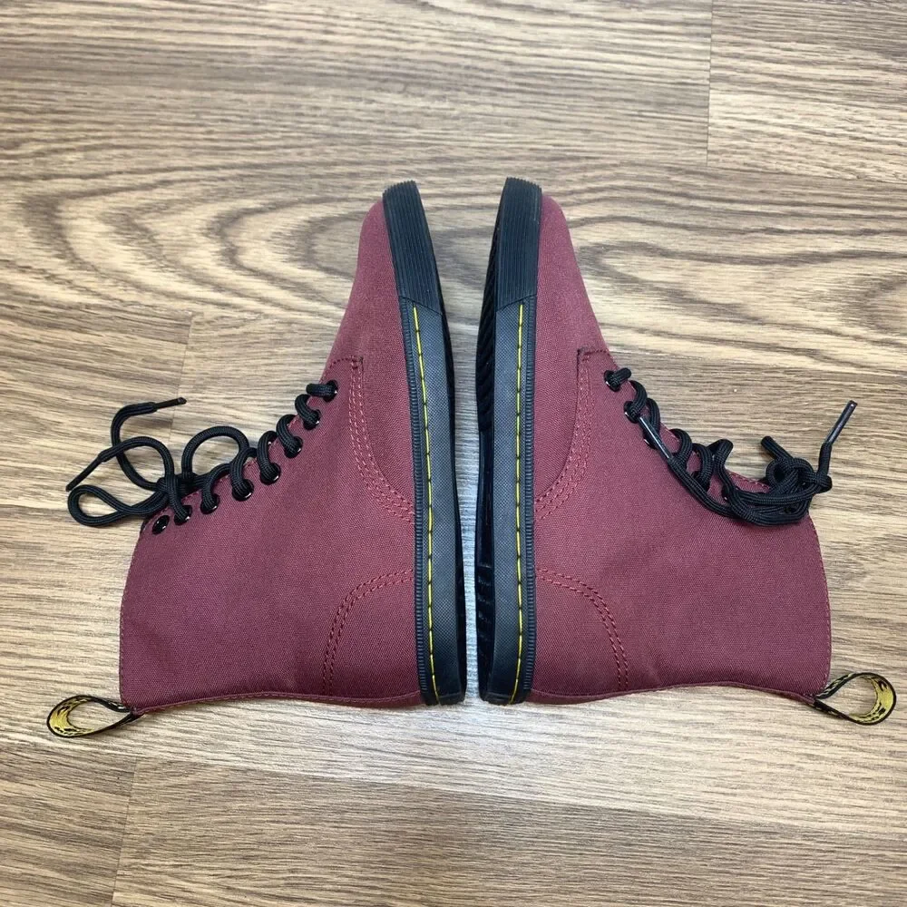 DR. MARTENS Air Wair Shoreditch Red Burgundy youth  Size 1 girls Canvas‎ Boots